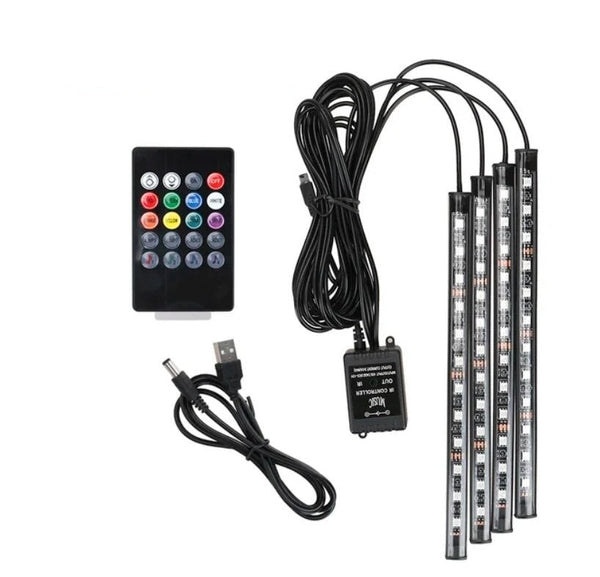 Kit de Fitas LED RGB para Interior de Carro